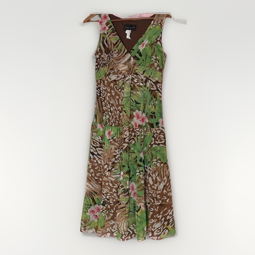 Vintage Y2k Dress Sheer Forestfairy‎ Grunge Whimsigoth Babydoll 10 Green Floral